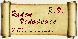 Raden Vidojević vizit kartica